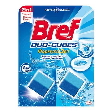 Чистящее средство Блок для унитаза Bref Сила-Актив Океанский Бриз 2 в 1 ...