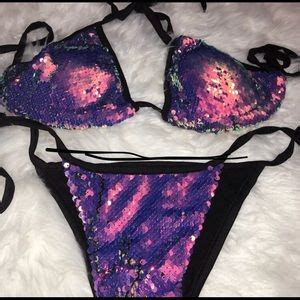 Swim Iridescent Sequin Bikini Rainbow Holographic Poshmark