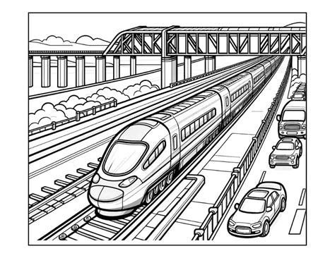 coloring page bullet train