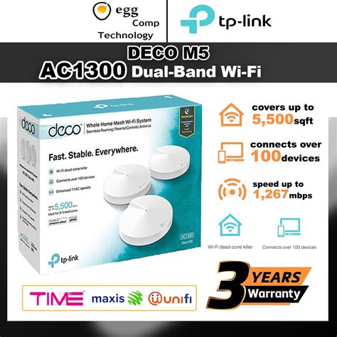 TP-Link Deco M5 (3-Pack) AC1300 Whole Home Mesh Wi-Fi System (DECO M5 3 ...