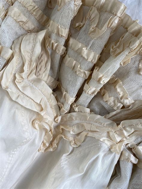 Gorgeous Edwardian Lingerie Dress With Lavish Frills And Flounces On