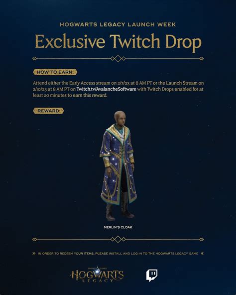 Hogwarts Legacy Twitch Drops Comment récupérer les récompenses de