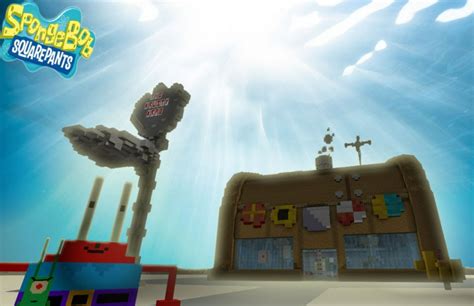 Minecraft Spongebob Dlc Jelajahi Bikini Bottom Dengan Skin Tokoh Film Spongebob