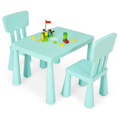 Table Et Chaises Pour Enfants Costway Dossier Ergonomique Vert