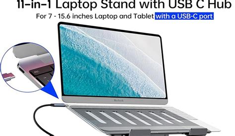 USB-C Dual 4K Ergonomic Laptop Stand Docking Station with PD100W Power ...