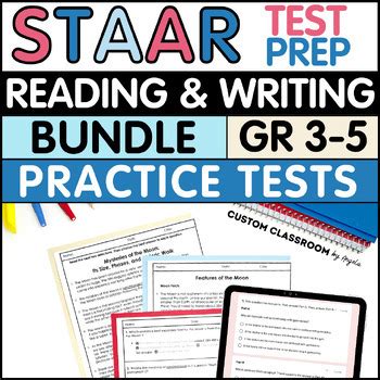 STAAR Reading Comprehension Tests Bundle New Item Types Print Digital