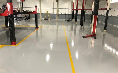 Epoxy Workshop Floor Yellow Safety Demarcation Lines