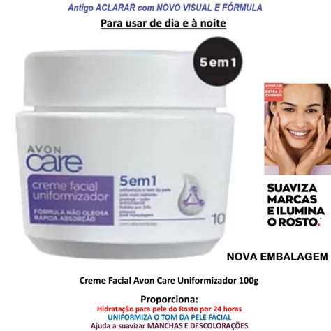 Creme Facial Uniformizador Clareador De Manchas Da Pele Do Rosto Avon