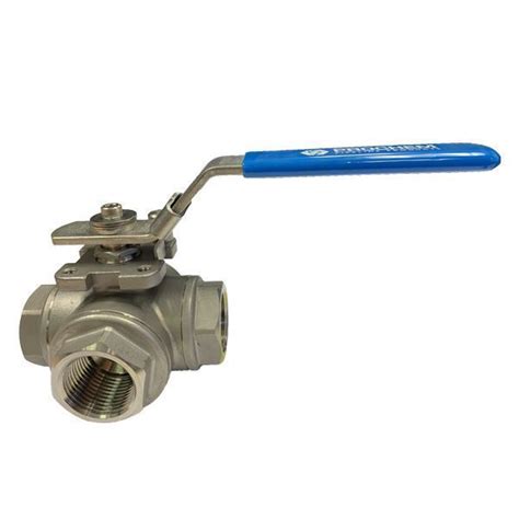 Rc8 BSP 3 WAY T PORT REDUCED BORE BALL VALVE 800WOG CF8M Prochem