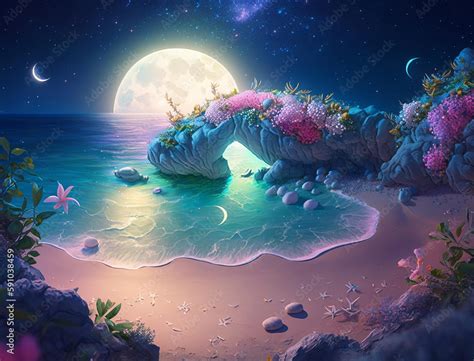 Moonlight Beach Wallpaper