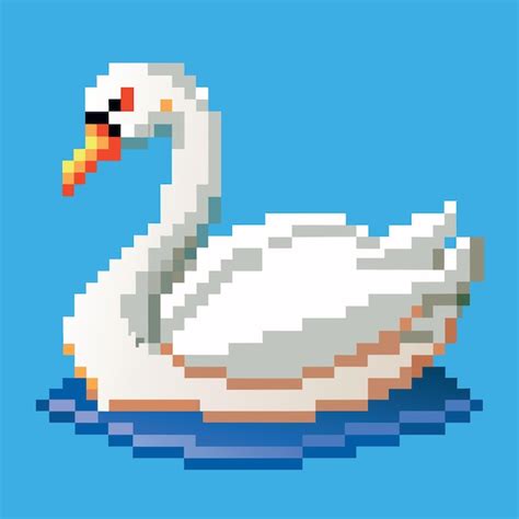 Premium Vector | Minimalistic pixel graphic symbol of swan Pixel Art
