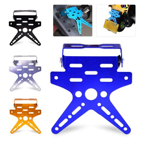 Motorcycle Universal Aluminum Alloy Number License Plate Adjustable