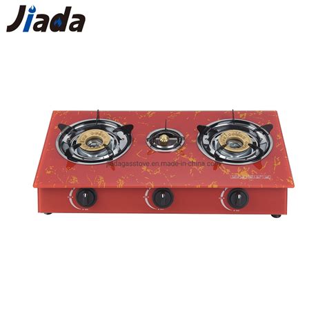 Hot Sale Model Fashion Direct Fire Red Tempered Glass Burner Gas Cookers Gas Stove Gas