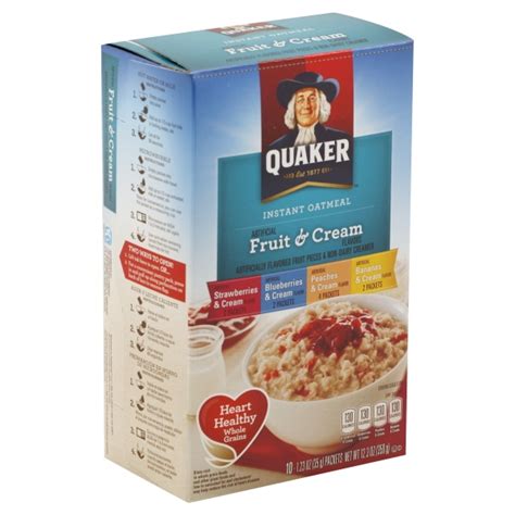 Quaker Instant Oatmeal Fruit And Cream Variety 10pk Products Lowes Foods To Go Local And