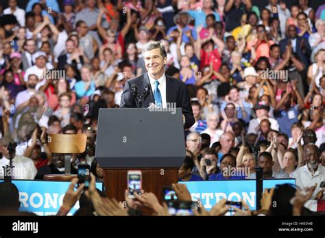 Gubernatorial candidate Roy Cooper campaigns in Charlotte, NC at the ...