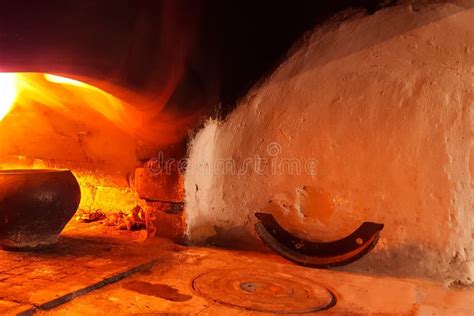 Cast Iron Pot With Water Inside The Russian Oven Stock Image Image Of