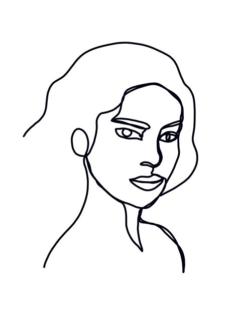 Abstract One Line Face Drawings — Ellatronic Art