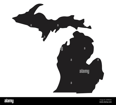 Michigan Mi State Map Shape Simplified Outline Silhouette Vector