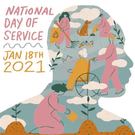 National Day Of Service Jan18th2021 Sticker - National Day Of Service ...