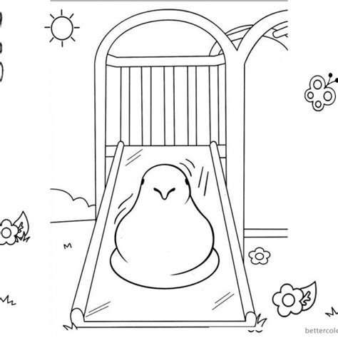 Peeps Coloring Pages Three Easter Bunnies Pattern Free Printable