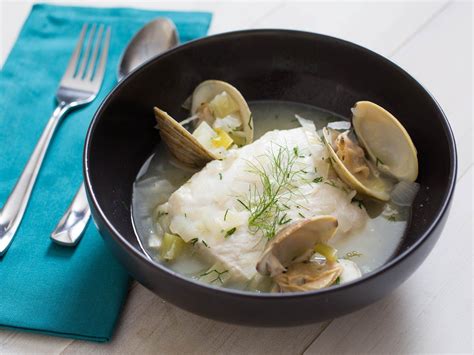 This Easy One Pot Dish Features Halibut And Clams Gently Poached In An