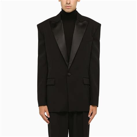 Balmain Black Wool Tuxedo Jacket TheDoubleF