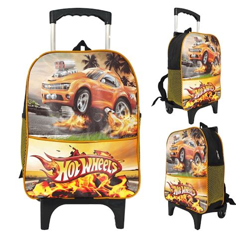 Mochila Pequena De Rodinhas Para Creche Carrinho Hot Wheels Shopee Brasil
