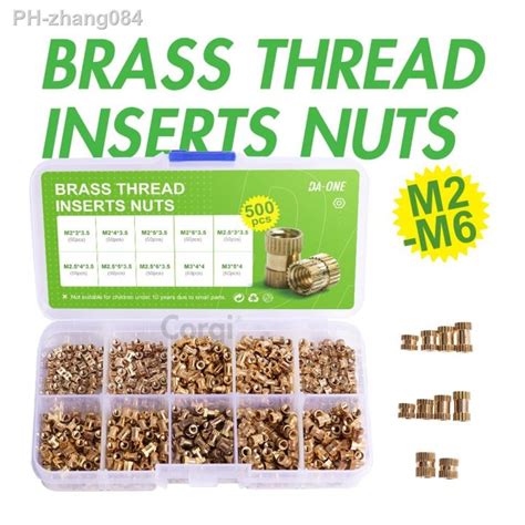 M M M M M M Brass Knurled Threaded Insert Nuts Kit Female Thread Knurl Hot Melt
