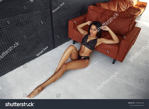 Sexy Woman Black Luxury Lingerie Lying Stock Photo Shutterstock