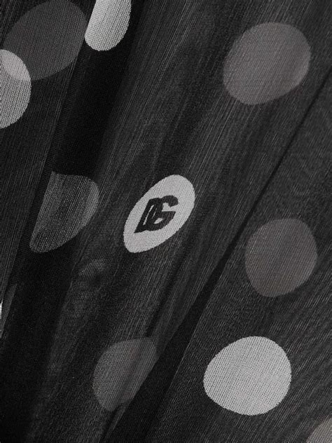 DOLCE GABBANA Pussy Bow Polka Dot Silk Chiffon Blouse NET A PORTER