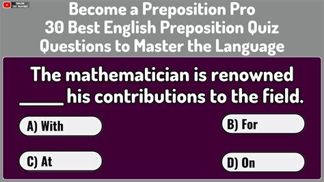 Become A Preposition Pro 30 Best English Preposition Quiz Questions