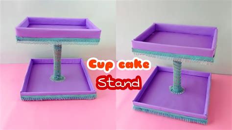 How To Make Cupcake Stand Using Cardboard Homemade Cupcake Holder Diy Cupcake Stand Youtube