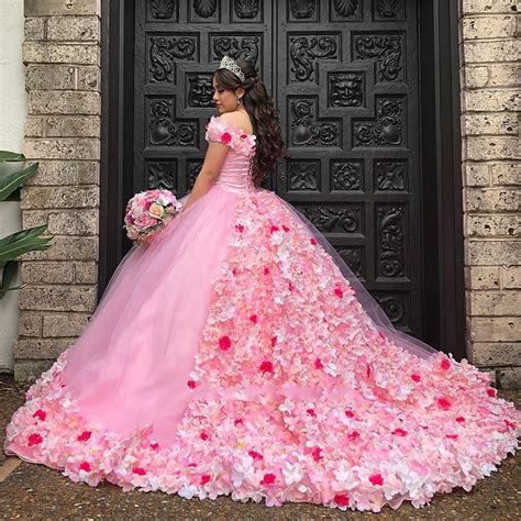 Gorgeous 3d Floral Appliques Sweet 15 Ball Gown Dresses Off The