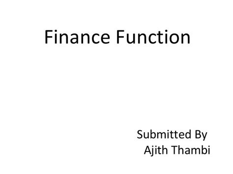 finance function