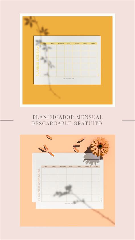 Planificador Mensual Descargable Gratis En Colores Printable