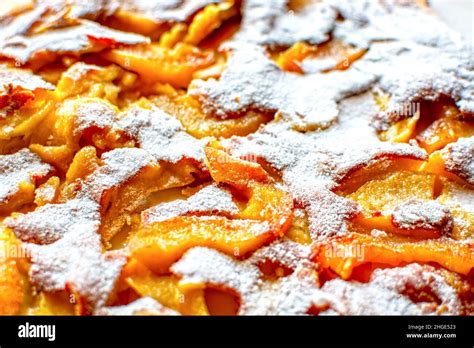 Apple Slice Cake With Icing Sugar On Top Stock Photo Alamy