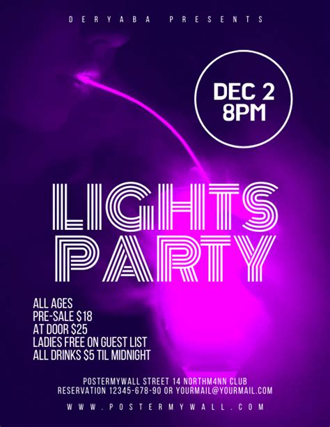 Lights Purple Party Event Flyer Template Postermywall