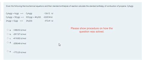 Solved Given the following thermochemical equations and | Chegg.com