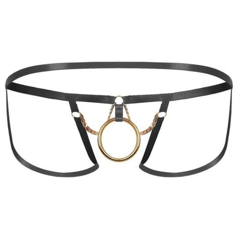 Iixpin Mini String Ouvert Homme Sexy G String O Ring Bikini Fesse Nu Tanga Underwear Noir Noir