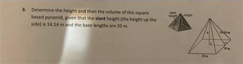 Solved 3. Determine the height and then the volume of this | Chegg.com 