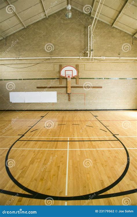 High School Basketball Court Stock Photo - Image of hardwood, school ...