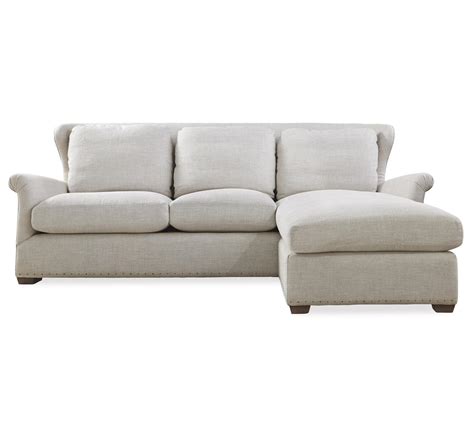 Haven Belgian Linen Upholstered Wingback Sectional Sofa Zin Home