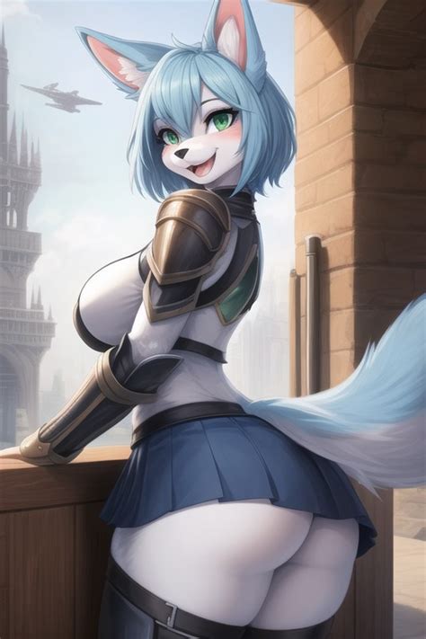 Skirt Light Blue Hair Cute Shemale AI Porn