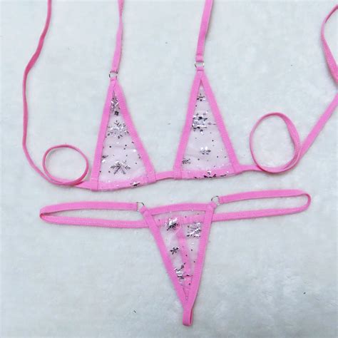 Women Sexy Micro Mini Bikini Thong Underwear G String Bra Swimwear High Quality Swimwear