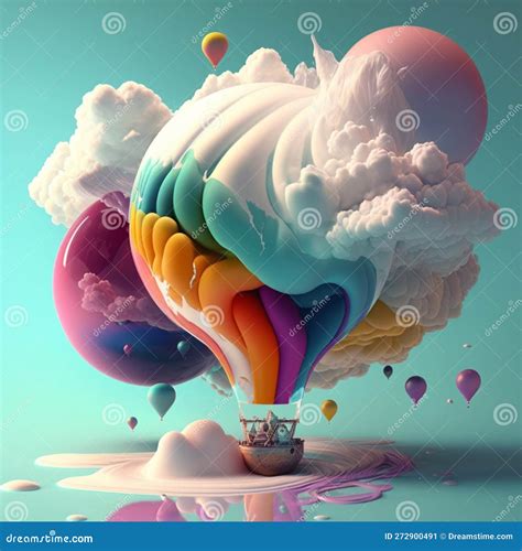 Generative Ai Illustration Abstract Hot Air Balloon Stock Image Image Of Holiday Freedom