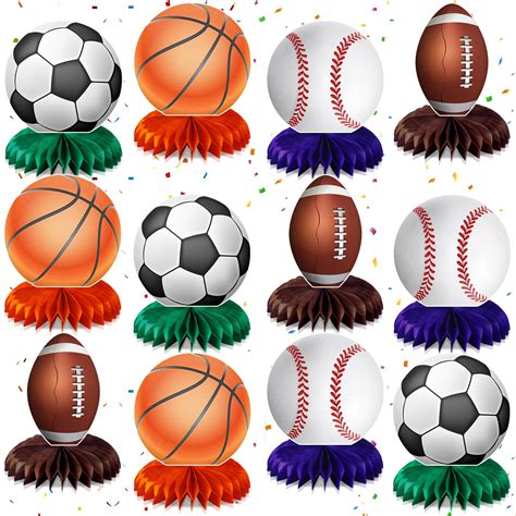 Snapklik.com : 12pcs Sports Themed Birthday Party Decorations Sports