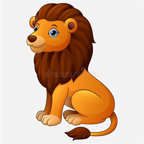 Cute Lion Cartoon Sitting Stock Illustrations Cute Lion Cartoon