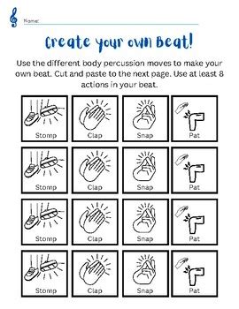 Create Your Own Beat Body Percussion Activity By Learn With Ms Armstrong