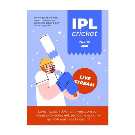 Free Vector | Hand drawn ipl cricket poster