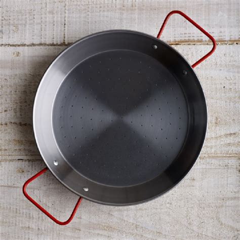 Traditional Polished Steel Paella Pan 12 Sizes Chef S Complements